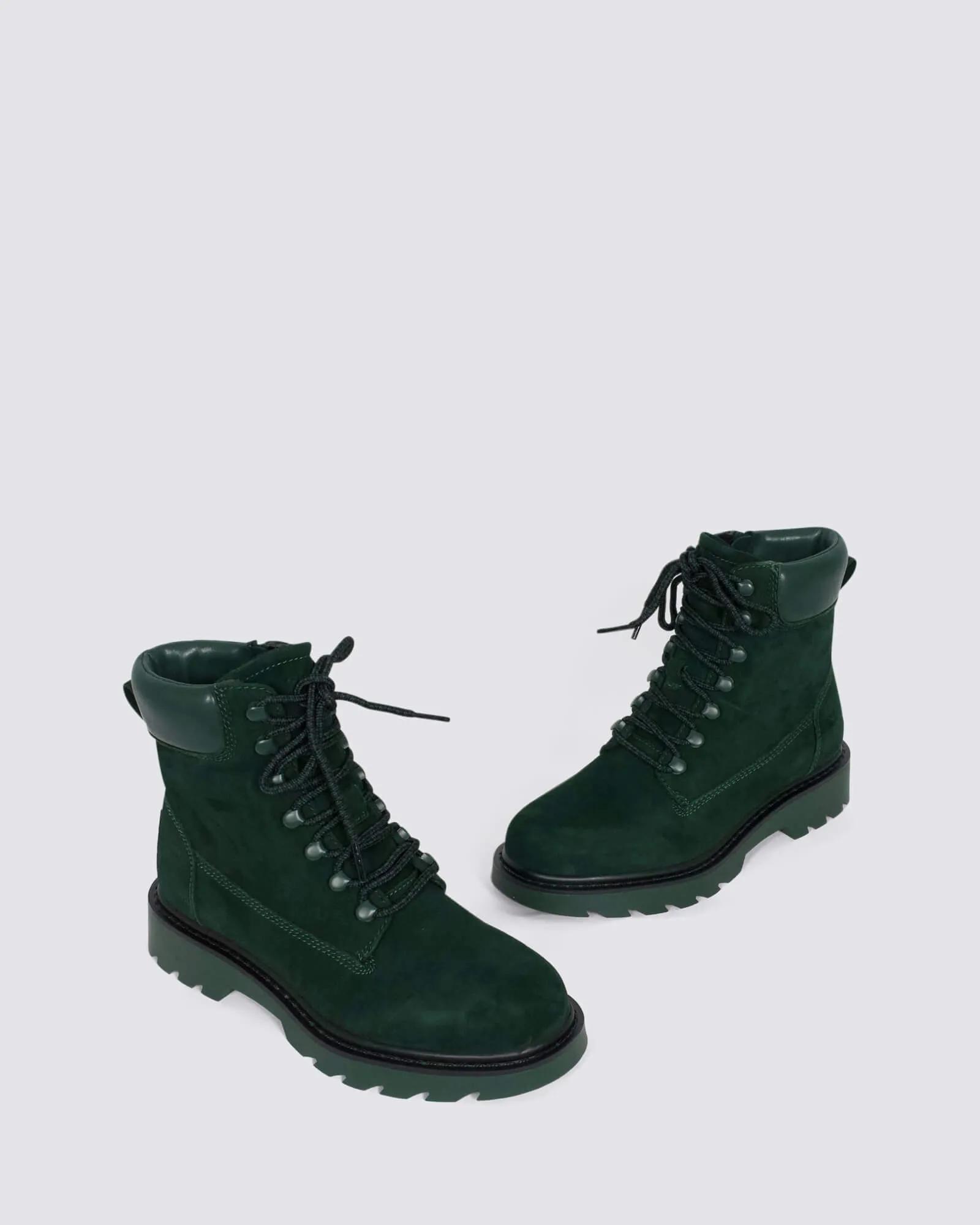 25909 COMBAT BOOTS GREEN LEATHER