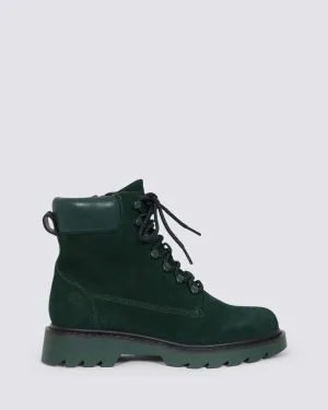 25909 COMBAT BOOTS GREEN LEATHER