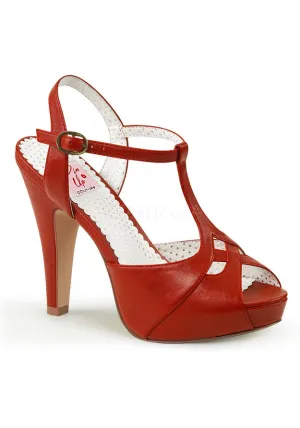 4 1/2" Heel, 1" Semi Hidden PF T-Strap Sandal