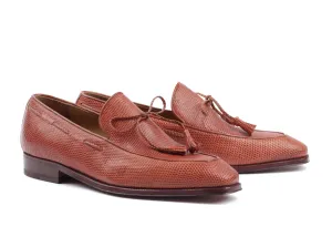4019 - Braided Tassel Loafer - Brown Iguana