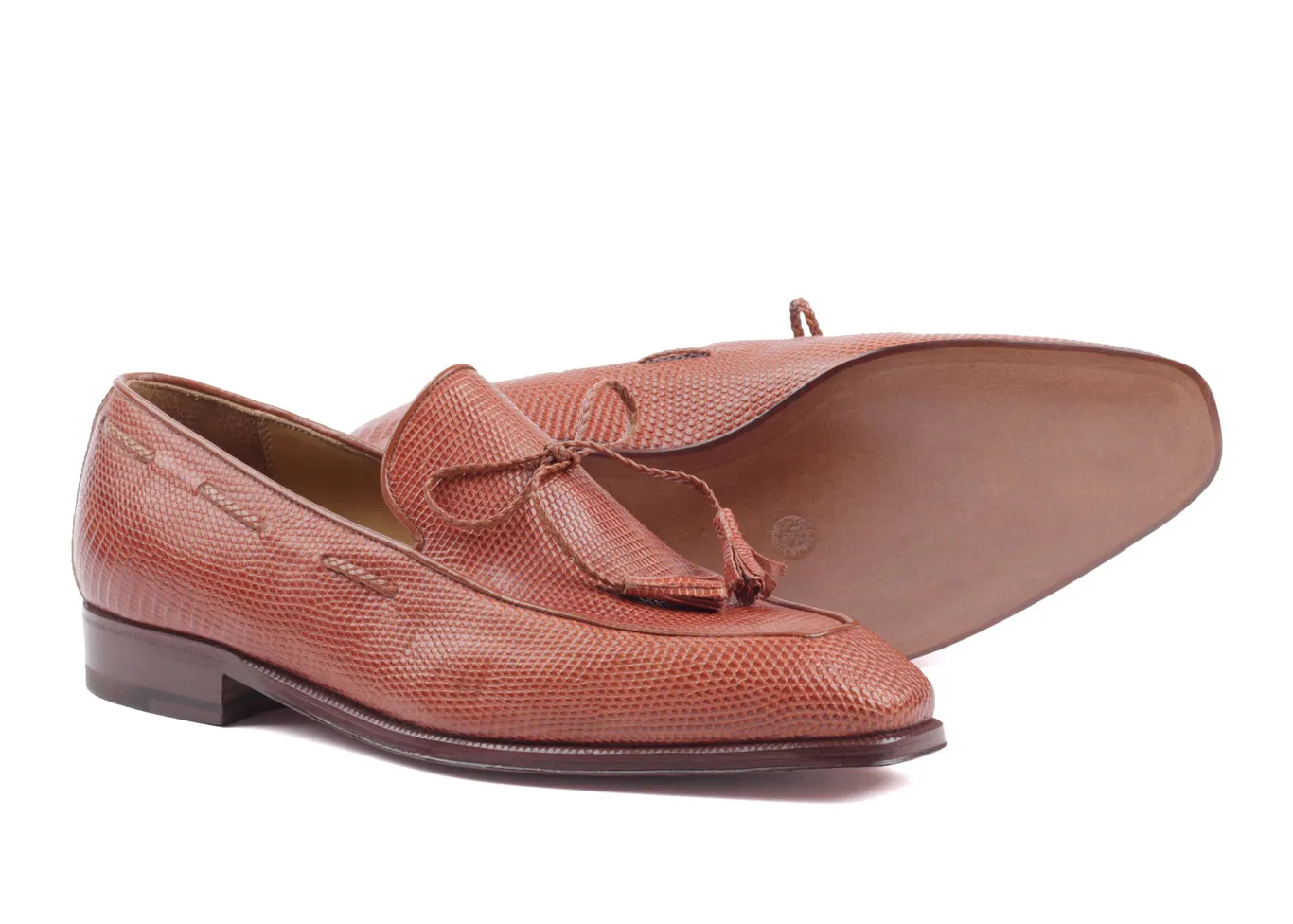 4019 - Braided Tassel Loafer - Brown Iguana