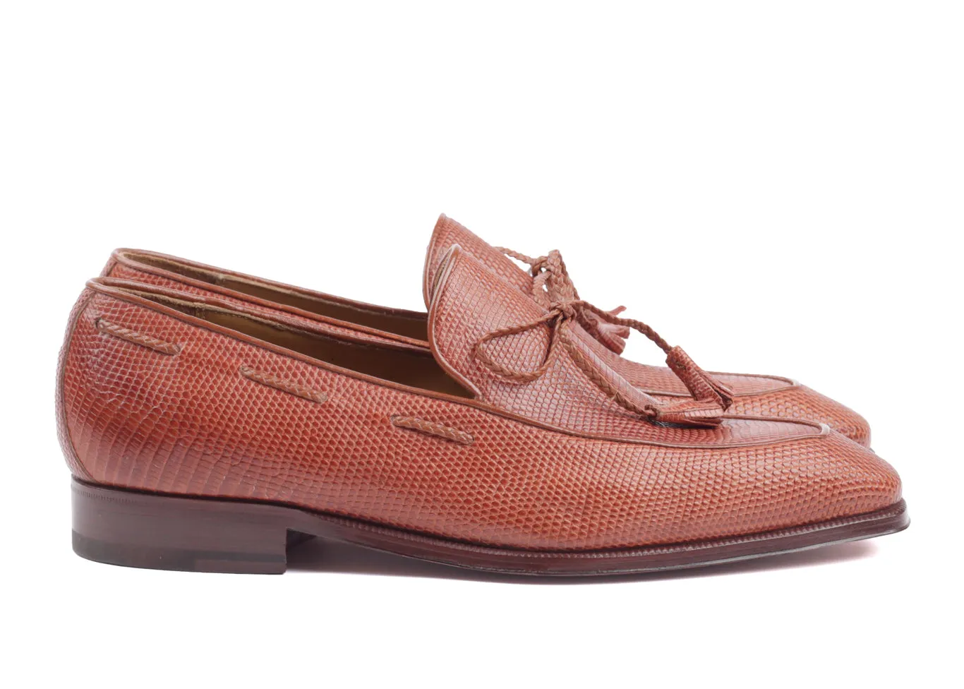 4019 - Braided Tassel Loafer - Brown Iguana