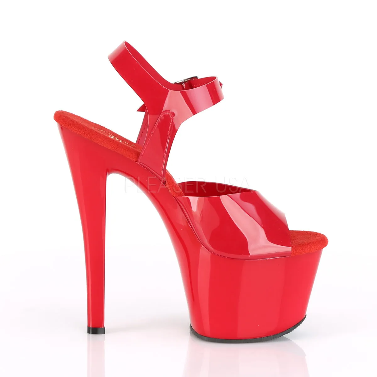7 Inch Heel SKY-308N Red Jelly Like TPU