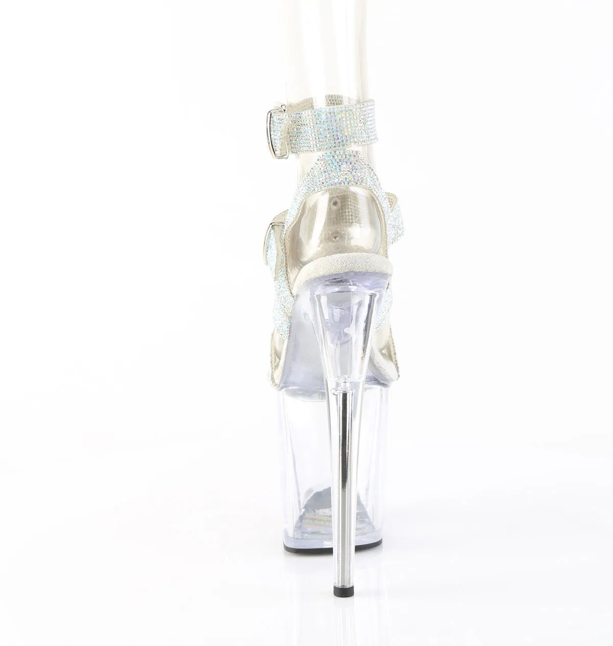 8 Inch Heel FLAMINGO-856RS Clear Rhinestone