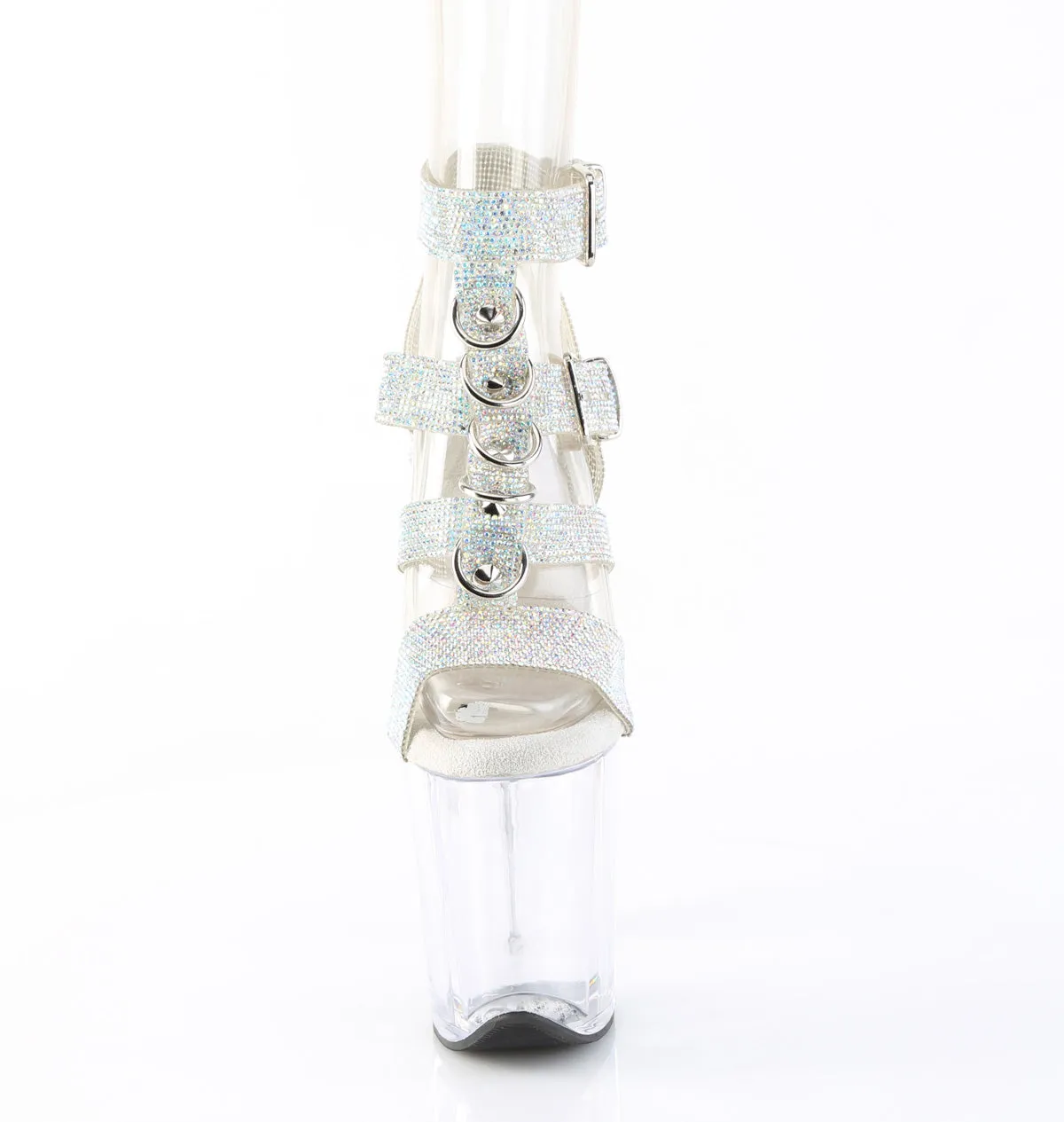 8 Inch Heel FLAMINGO-856RS Clear Rhinestone