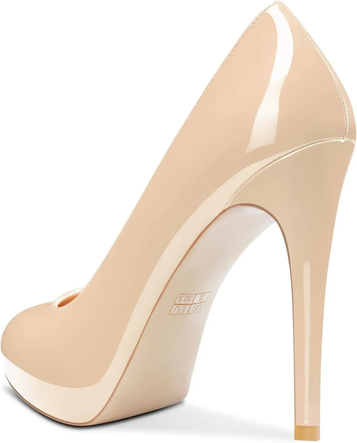 Aachcol Women Stiletto Pumps Hidden Platform Close Round Toe High Heel Slip-on Office Wedding Party Dress Shoes 5 Inch