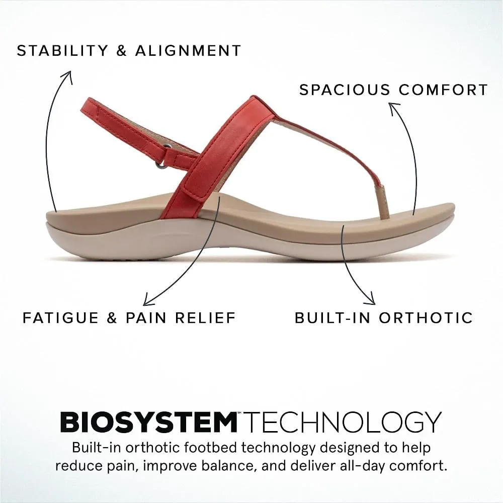 ABEO Oasis T-Strap Sandals For Women | Arch Support Sandals | Built-In Orthotic Insole | Plantar Fasciitis Pain Relief