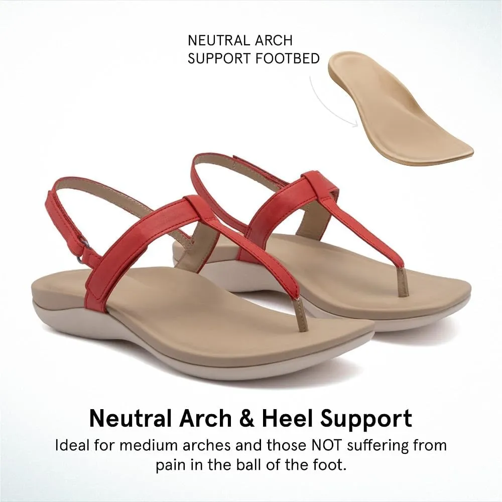 ABEO Oasis T-Strap Sandals For Women | Arch Support Sandals | Built-In Orthotic Insole | Plantar Fasciitis Pain Relief