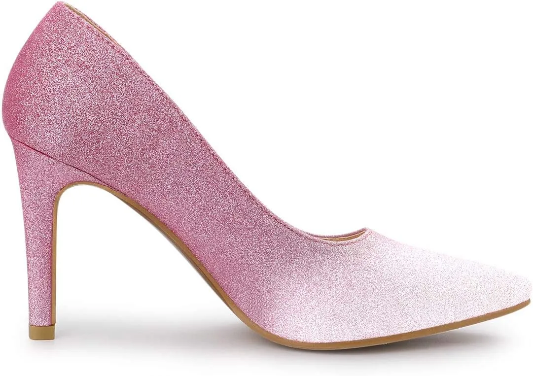 Allegra K Women's Party Glitter Stiletto High Heels Pumps
