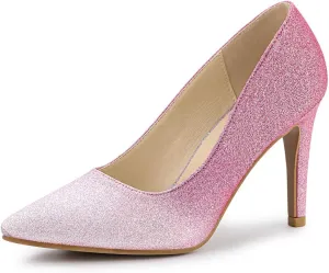 Allegra K Women's Party Glitter Stiletto High Heels Pumps