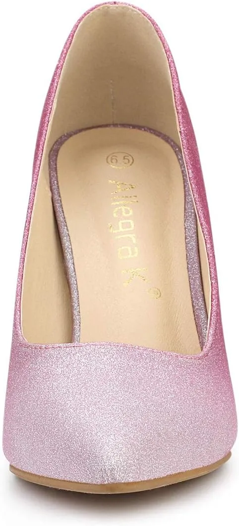 Allegra K Women's Party Glitter Stiletto High Heels Pumps