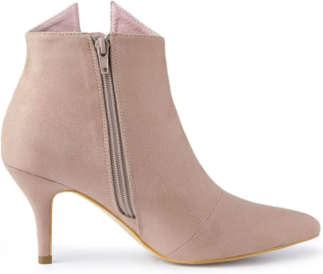 Allegra K Women's Point Toe Bow Stiletto Heel Ankle Boots
