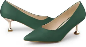 Allegra K Women's Pointed Toe Low Kitten Heel Dress Pumps