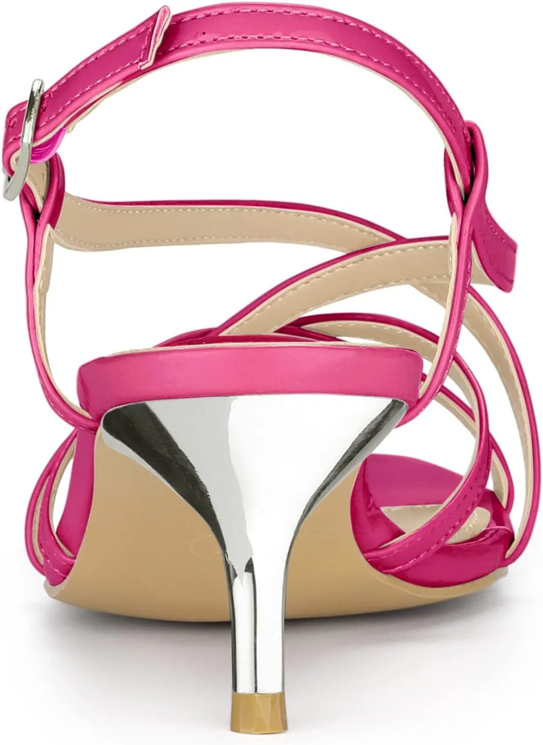 Allegra K Women's Slingback Strappy Kitten Heel Heels Sandals