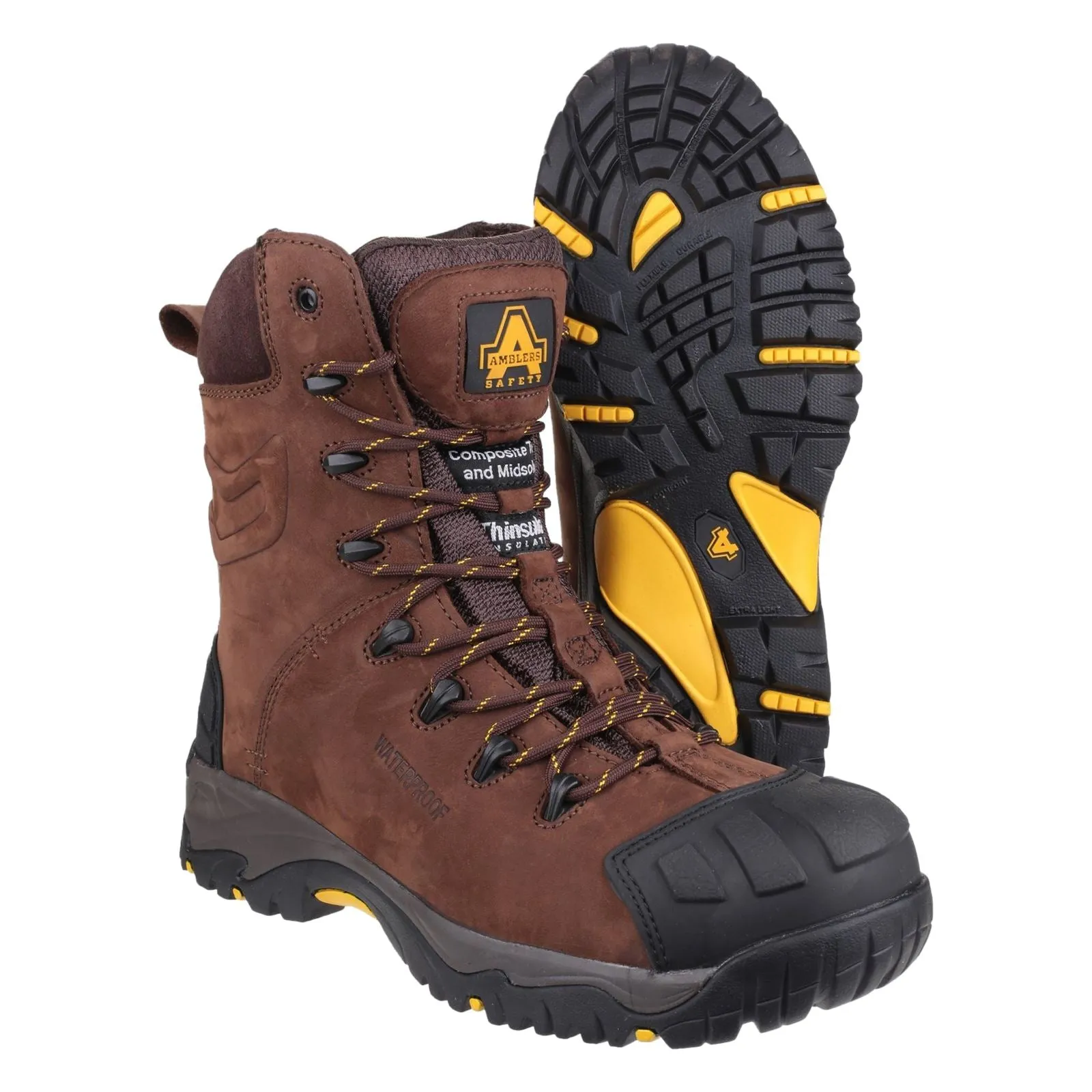 Amblers Safety Men's AS995 Pillar Hi-leg Safety Boot in Brown