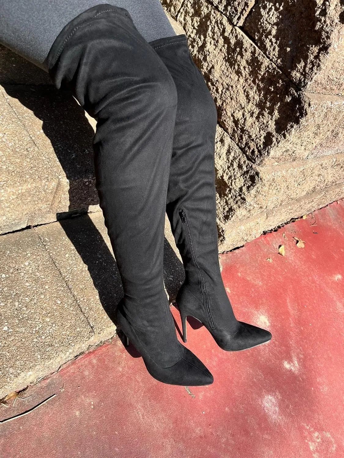 Anne Michelle Dedicate 48M Womens Elastane Pointy Toe Stiletto Boots