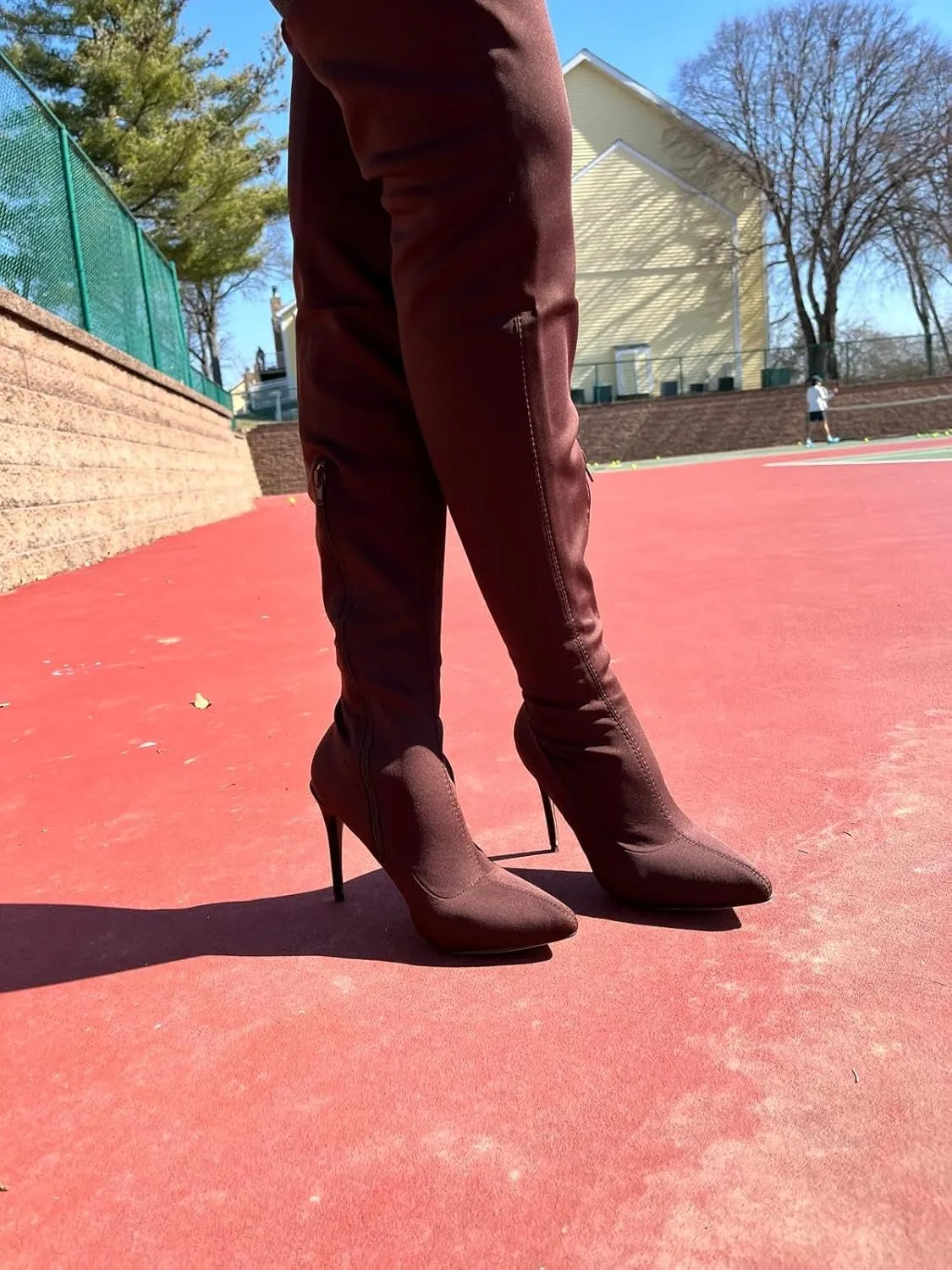 Anne Michelle Dedicate 48M Womens Elastane Pointy Toe Stiletto Boots