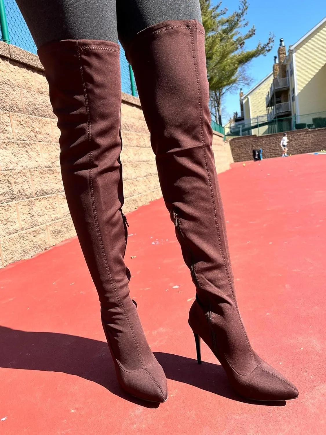 Anne Michelle Dedicate 48M Womens Elastane Pointy Toe Stiletto Boots