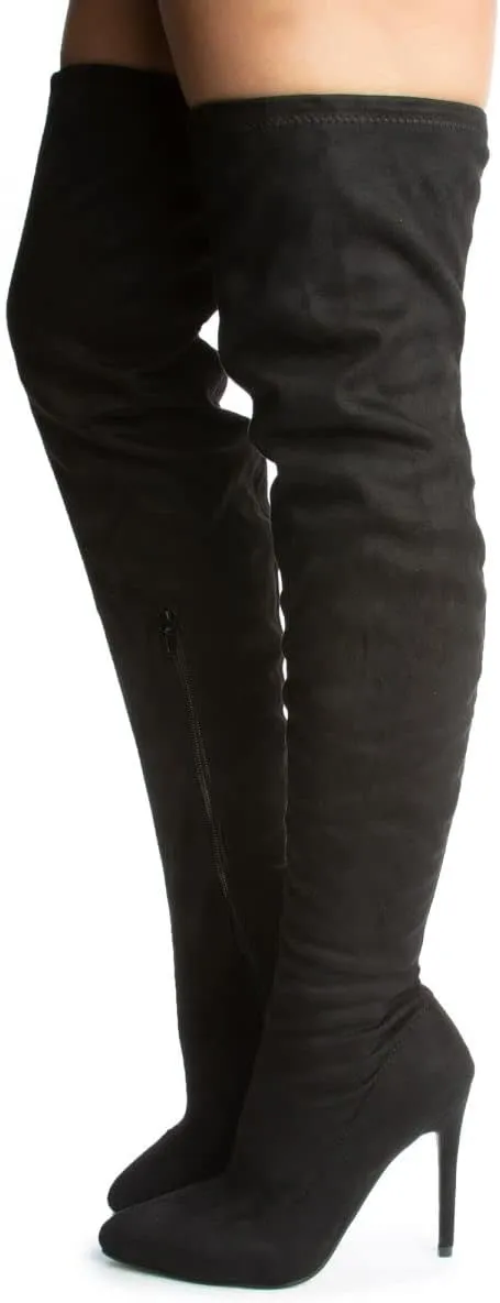 Anne Michelle Dedicate 48M Womens Elastane Pointy Toe Stiletto Boots