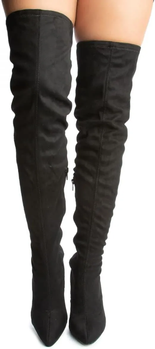 Anne Michelle Dedicate 48M Womens Elastane Pointy Toe Stiletto Boots