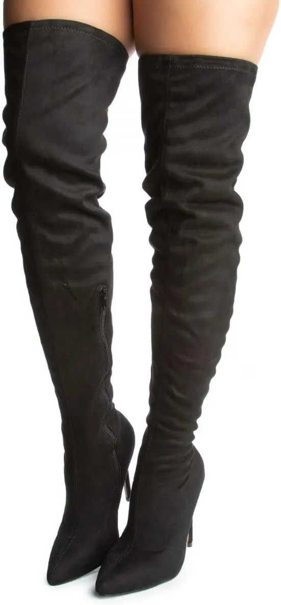 Anne Michelle Dedicate 48M Womens Elastane Pointy Toe Stiletto Boots