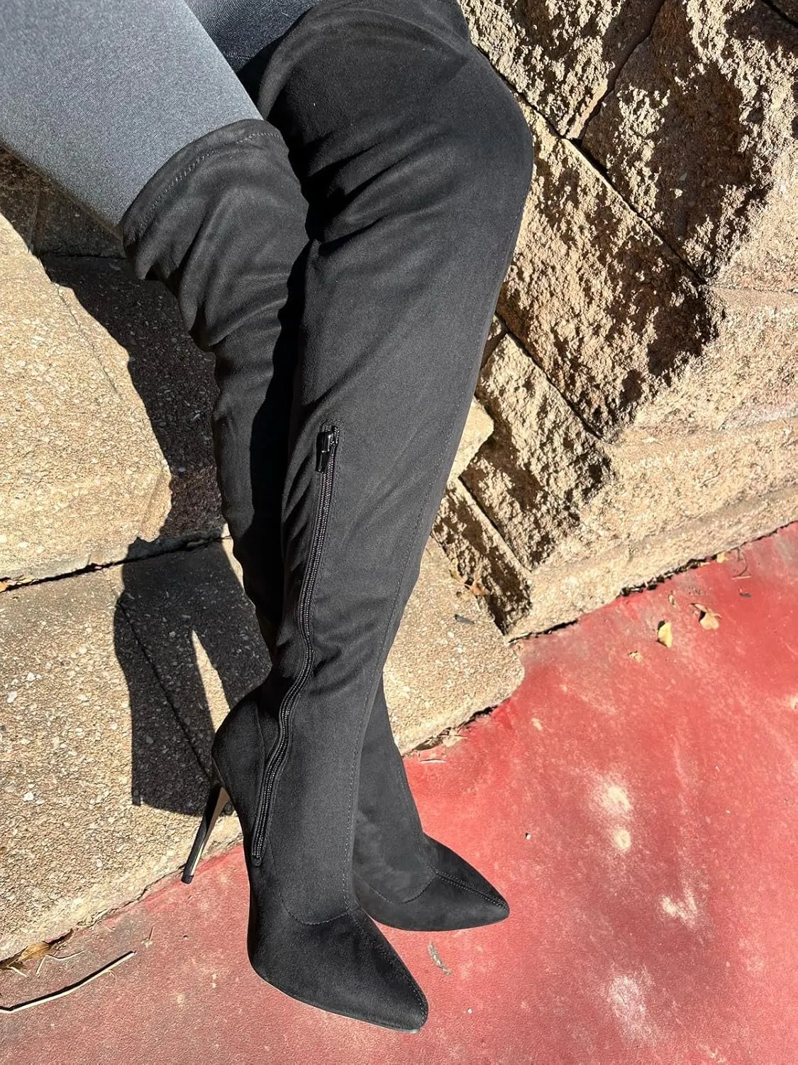 Anne Michelle Dedicate 48M Womens Elastane Pointy Toe Stiletto Boots