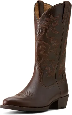 Ariat Men's Heritage R Toe Western Boot, Burnished Chocolate, 13 Wide
