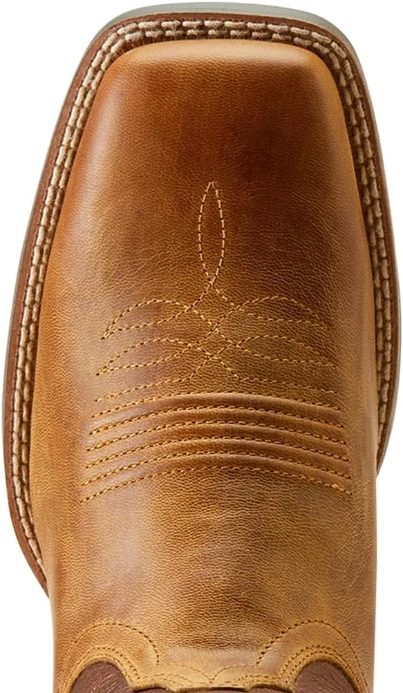 ARIAT Womens Round Up Ruidoso Embroidery Metallic Square Toe Casual Boots Mid Calf Low Heel 1-2" - Brown