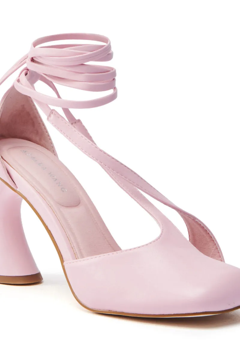 AZALEA WANG BUIKY PINK CHUNKY HEEL PUMP