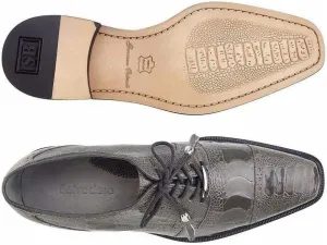 Batta Black Genuine Ostrich Cap-Toe Lace-ups