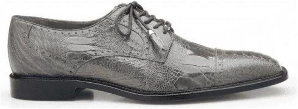 Batta Black Genuine Ostrich Cap-Toe Lace-ups