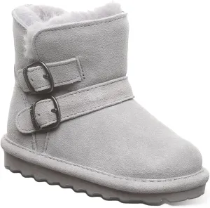 BEARPAW Katya Toddler Gray Fog Size 8 | Toddler's Boot Classic Suede | Kid's Slip On Boot | Comfortable Winter Boot