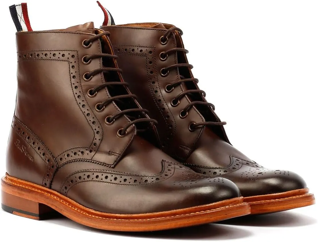 Ben Sherman Arthur Leather Men's Mocha Boots - US 11