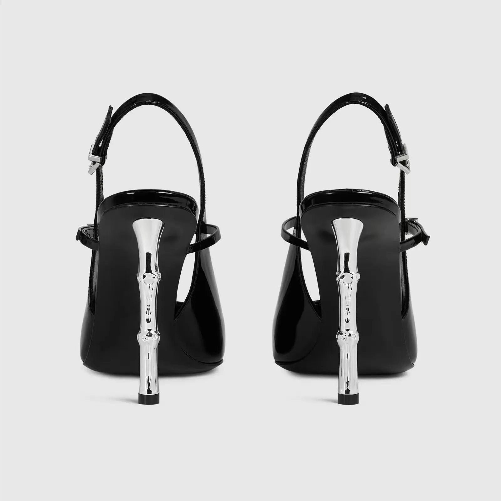 Black Pointed Toe Stiletto Heel Women's Slingback Shoes