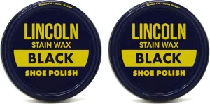Black Shoe Polish - Wax Stain (Pack of 2) by Lincoln