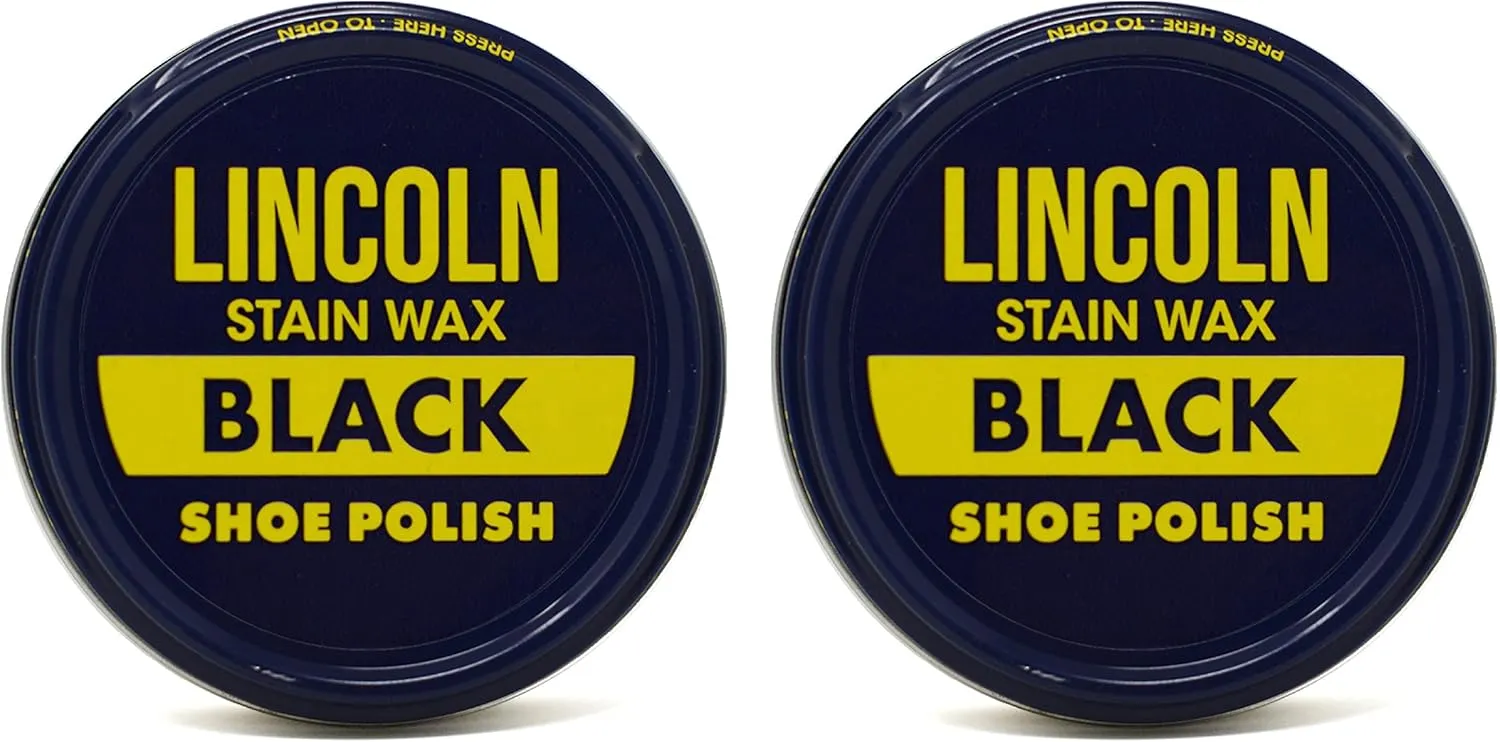 Black Shoe Polish - Wax Stain (Pack of 2) by Lincoln