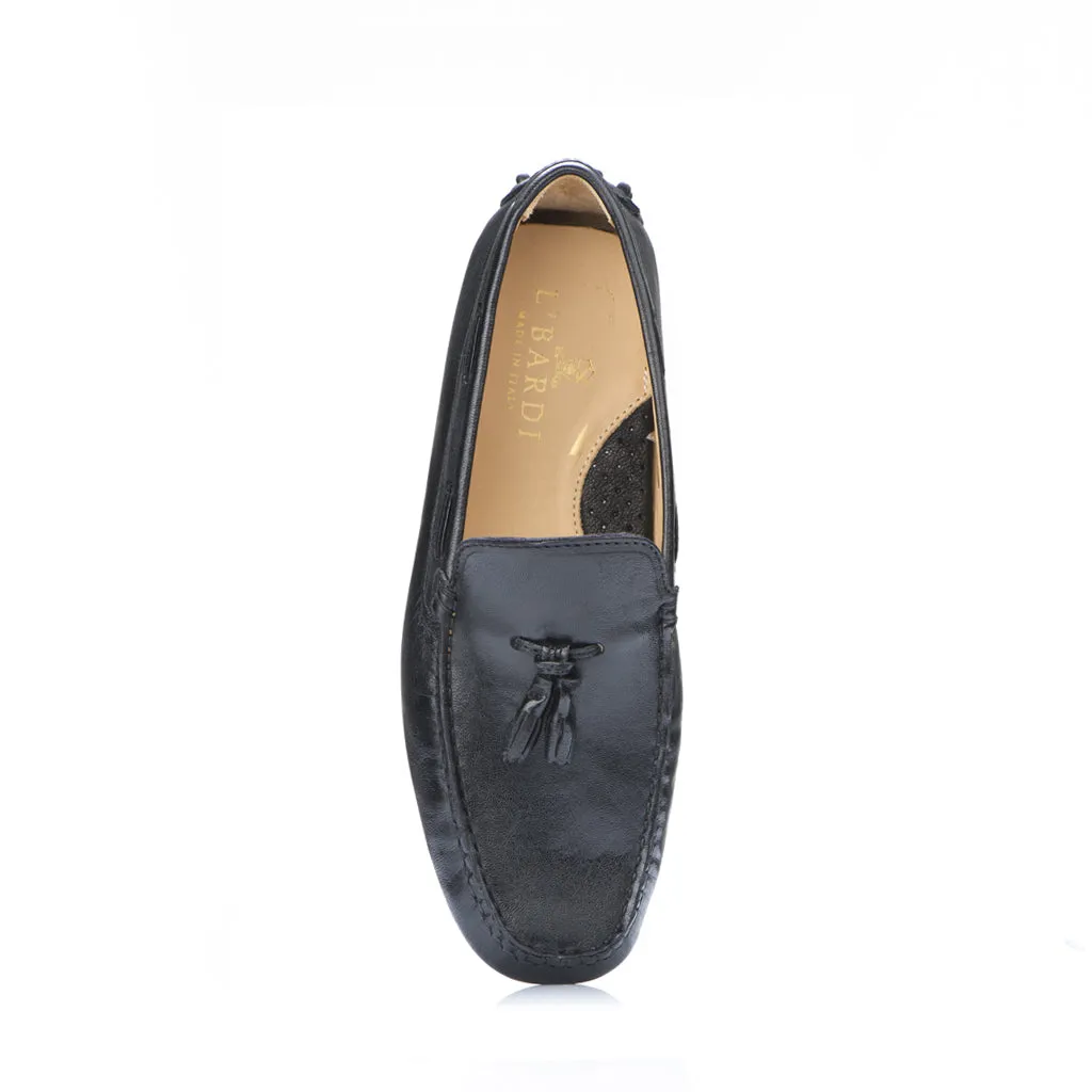 Black Shrunken Baby Calf Leather With Tassel