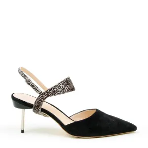 Black Suede Stiletto   Doe Elsie Strap