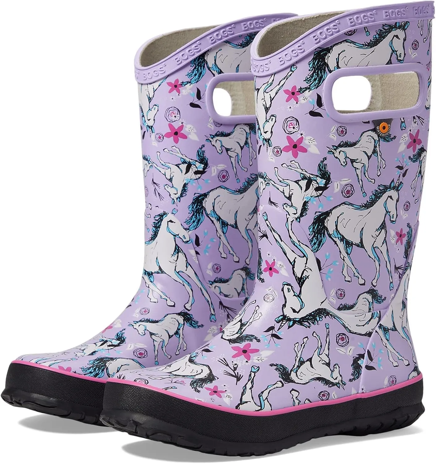 BOGS Rain Boot Unicorn Awesome (Toddler/Little Big Kid), Lavender Multi, 7 US Unisex