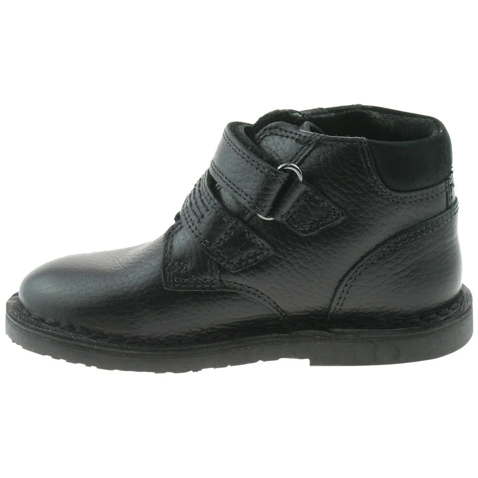Boys Infants Kickers Adlar Twin Black Leather Boots 1-14171
