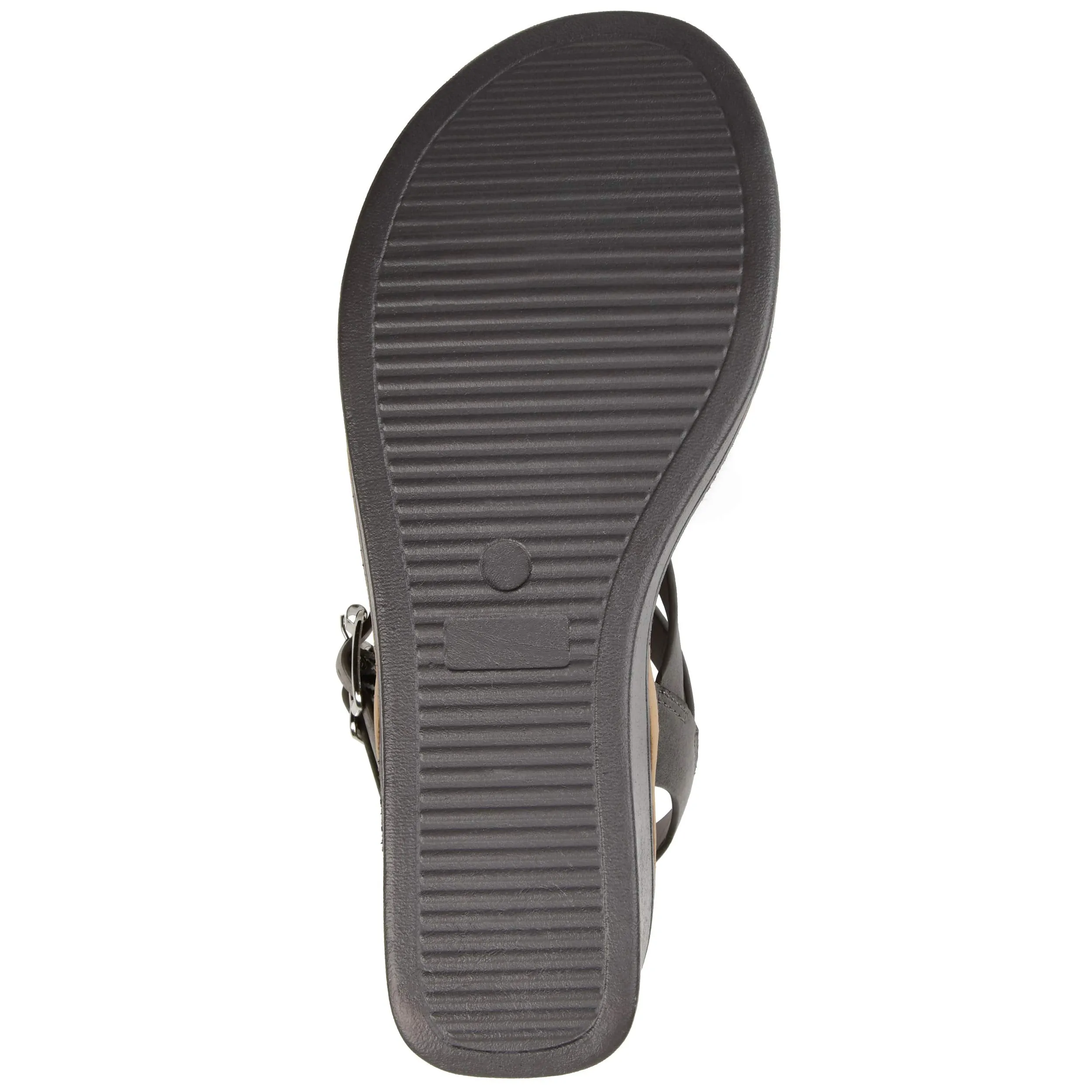 Brinley Co. Womens T-Strap Wedge Sandal Grey, 9 Regular US