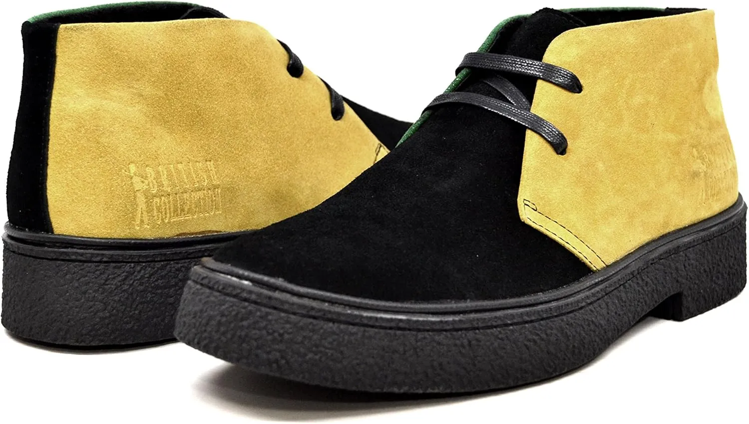 British Walkers Men's Playboy High top Chukka Boot Jamaica Yellow/Black/Green