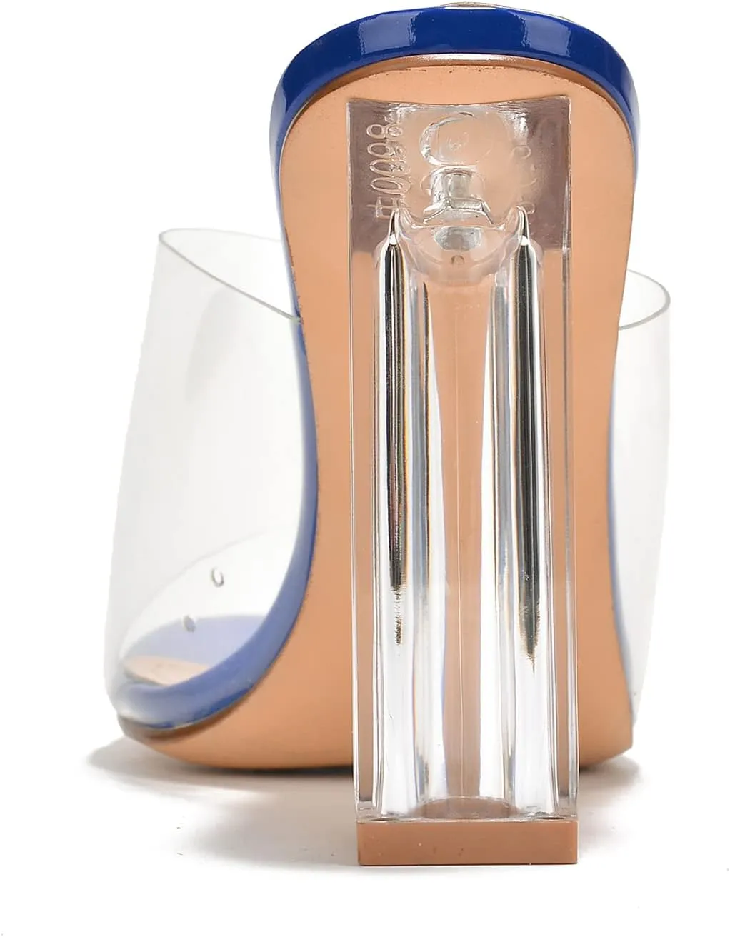 Cape Robbin Fusion Clear Chunky Block High Heels for Women, Transparent Booties for Women