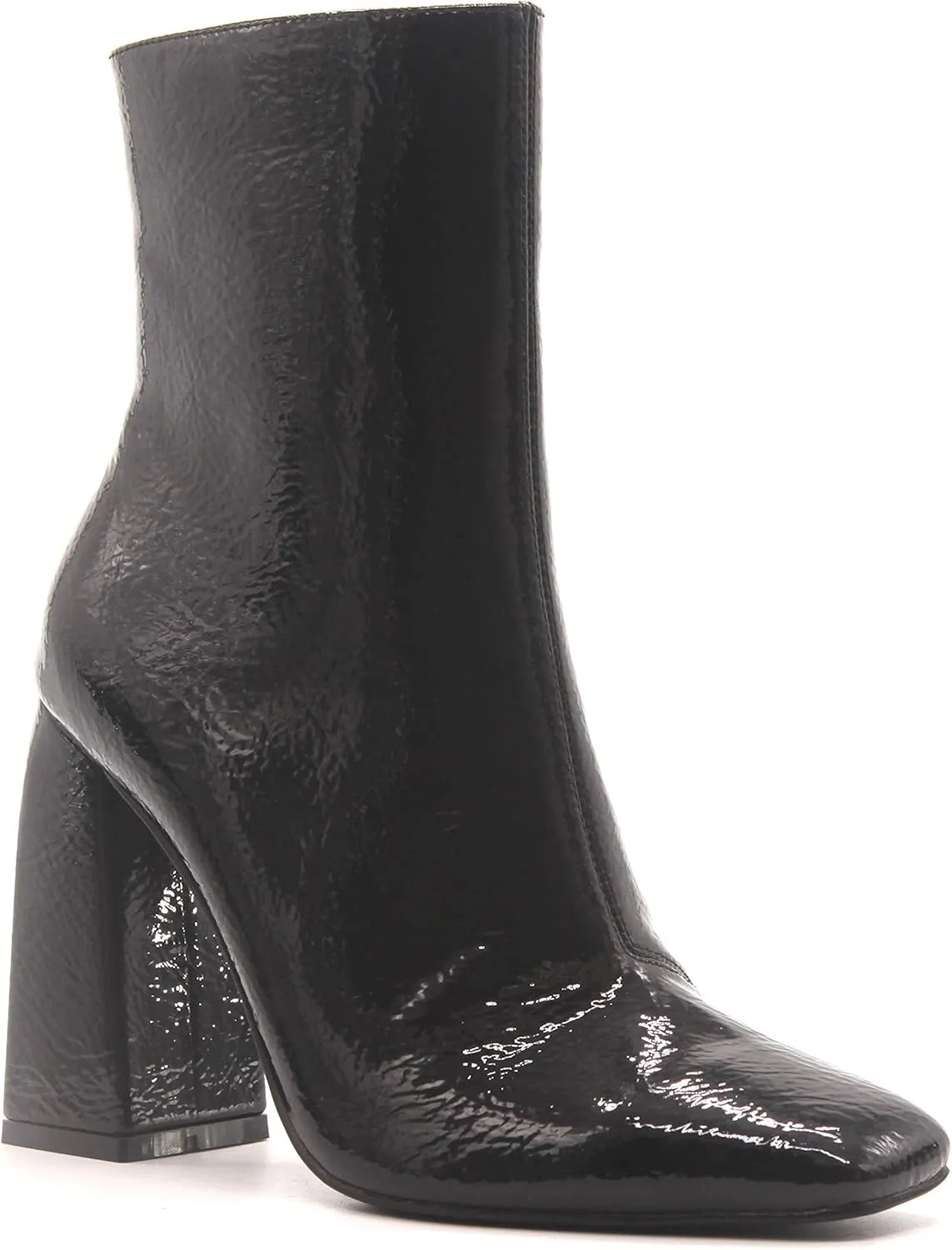 Cape Robbin Victory Square Toe Chunky Block High Heel Ankle Booties RED