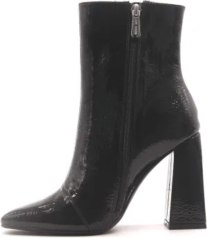 Cape Robbin Victory Square Toe Chunky Block High Heel Ankle Booties RED