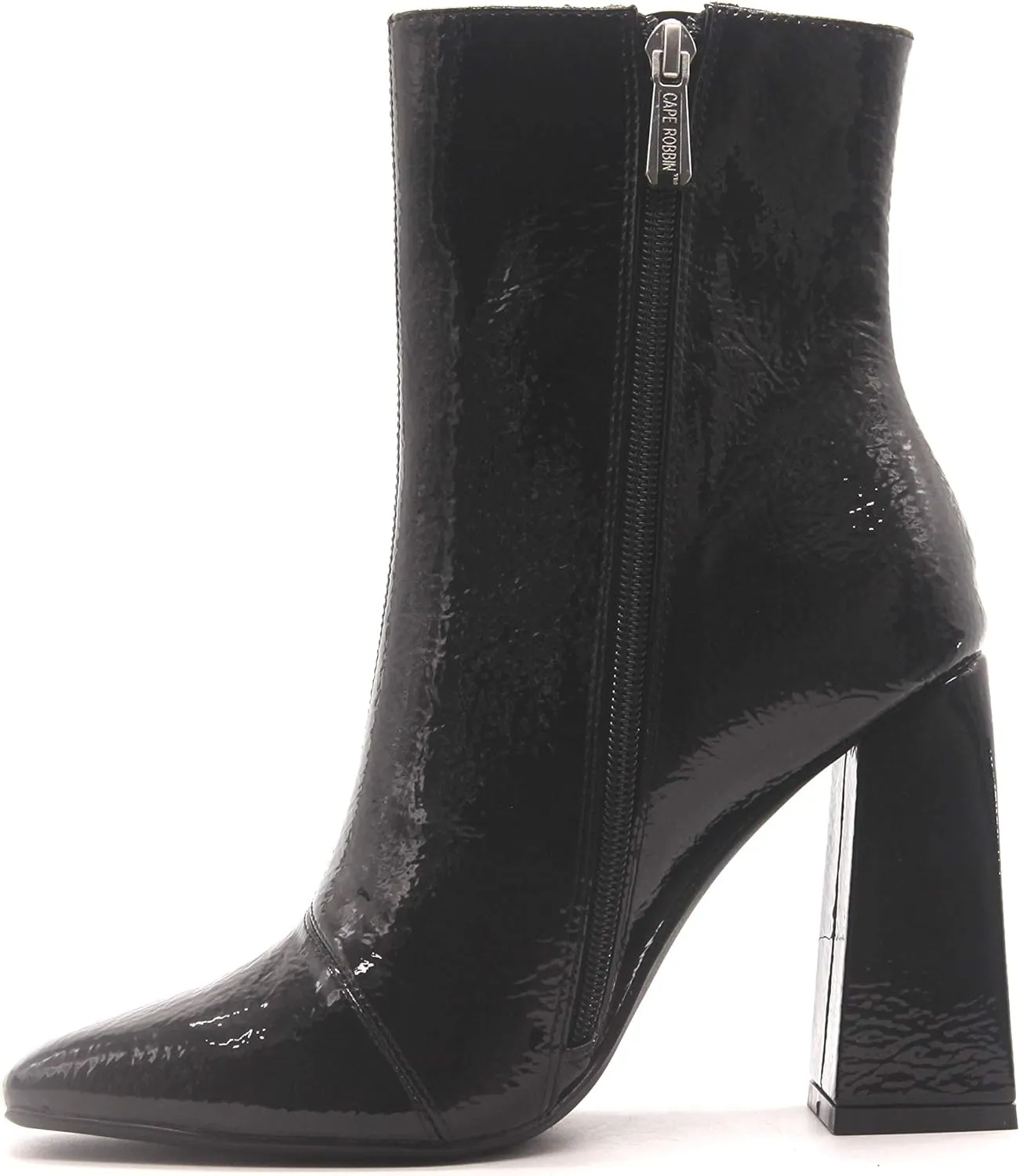 Cape Robbin Victory Square Toe Chunky Block High Heel Ankle Booties RED