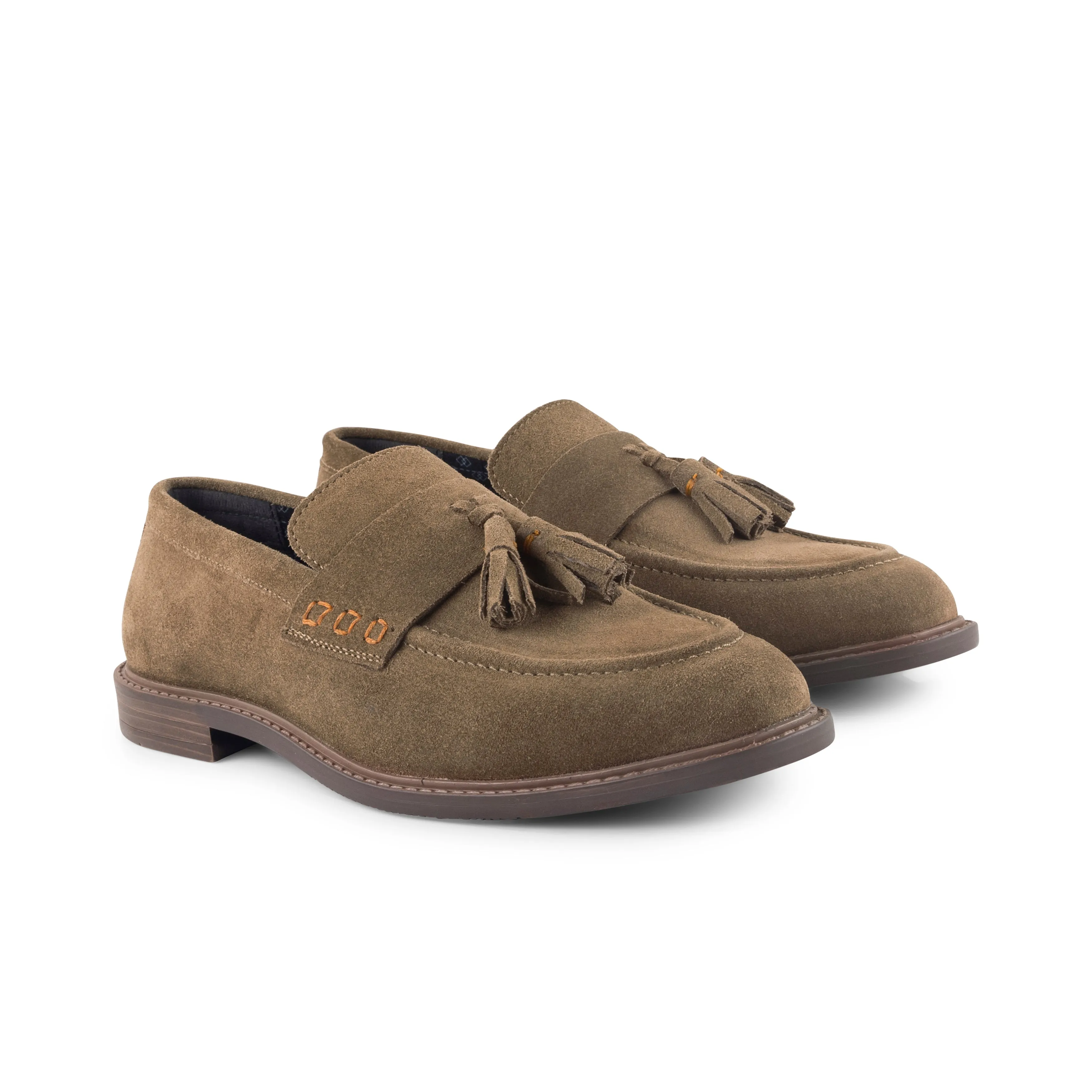 Charleston Suede Leather Tassel Loaferss - Butter Brown