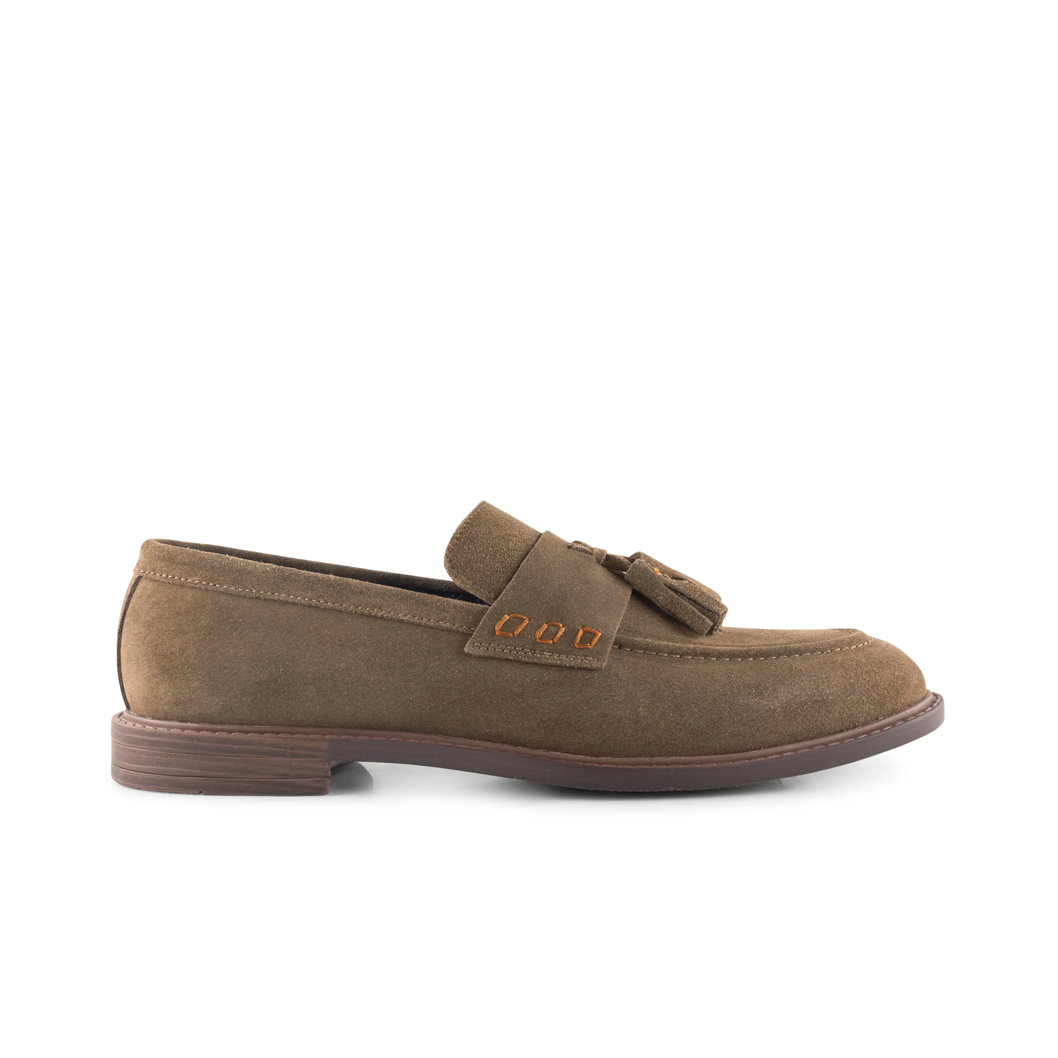 Charleston Suede Leather Tassel Loaferss - Butter Brown