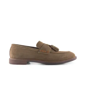 Charleston Suede Leather Tassel Loaferss - Butter Brown