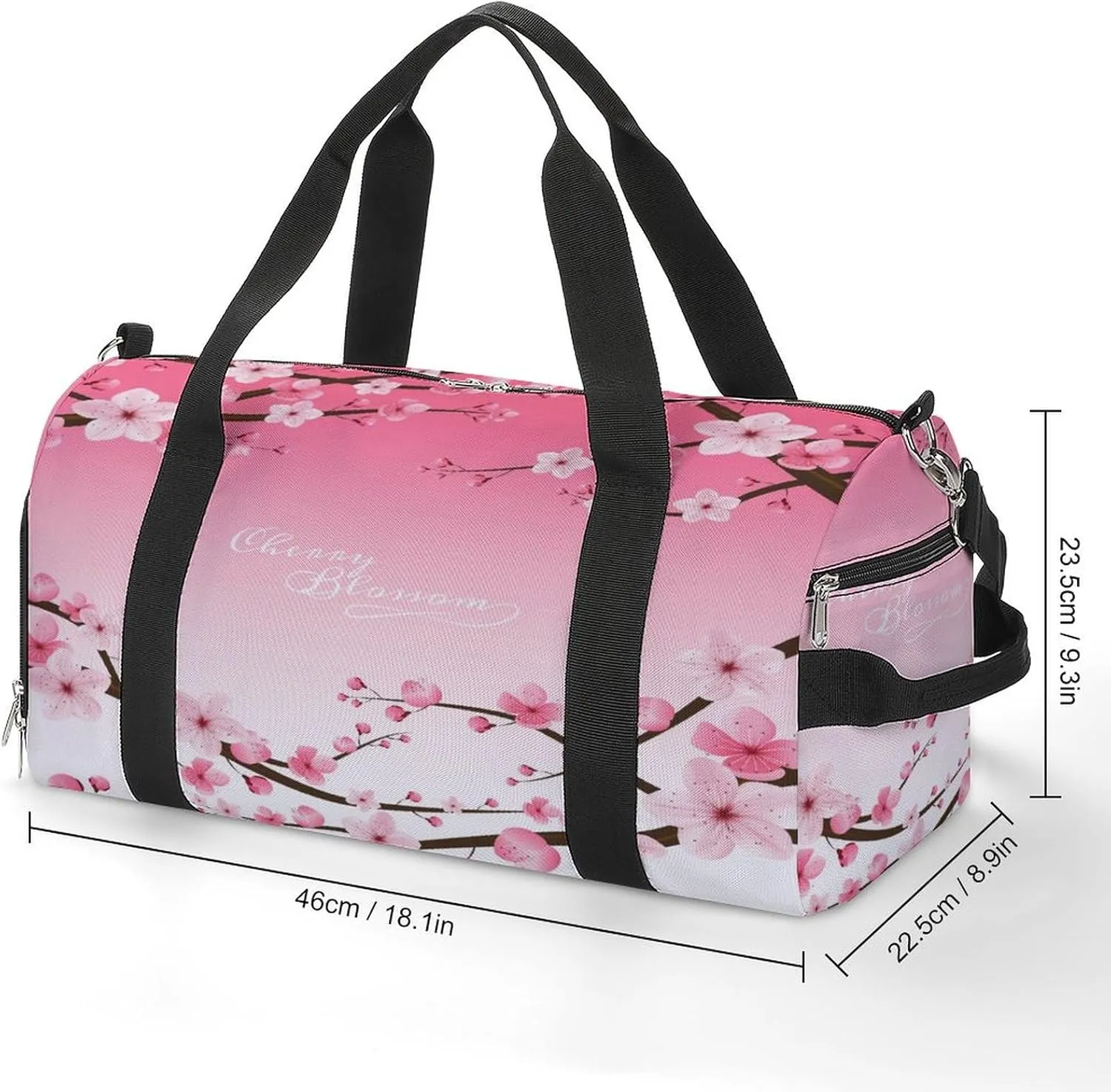 Cherry Blossom Duffel Bag for Men Women with Shoe Compartment Waterproof Gym Travel